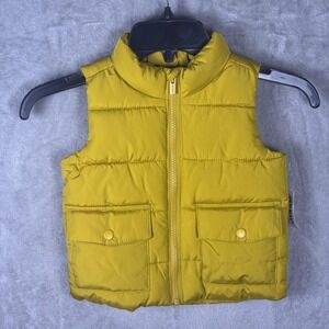 Old Navy‎ Vest Toddler 18-24M Yellow Water Resistant Puffer Quilted Outerwear